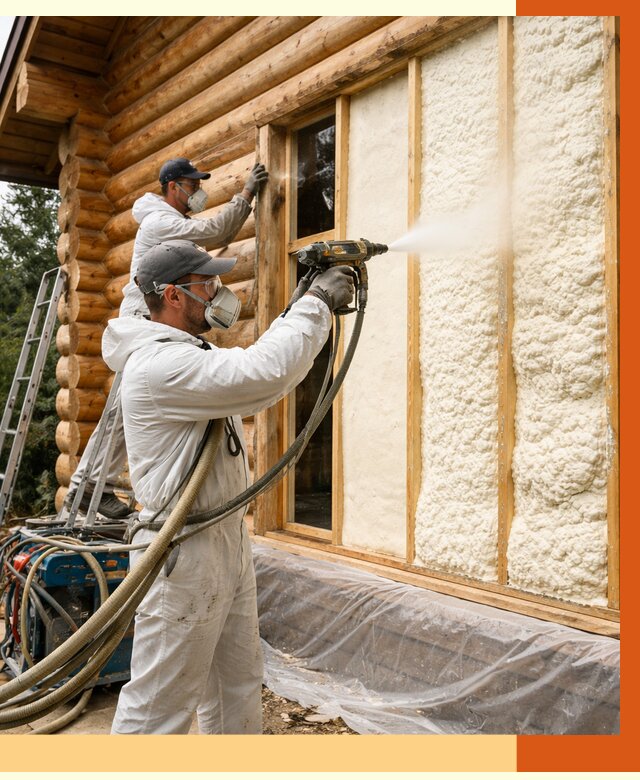 Утепление деревянного дома ППУ в Ревде от 4443 руб/м2 | ТепломастерРвд — под ключ
