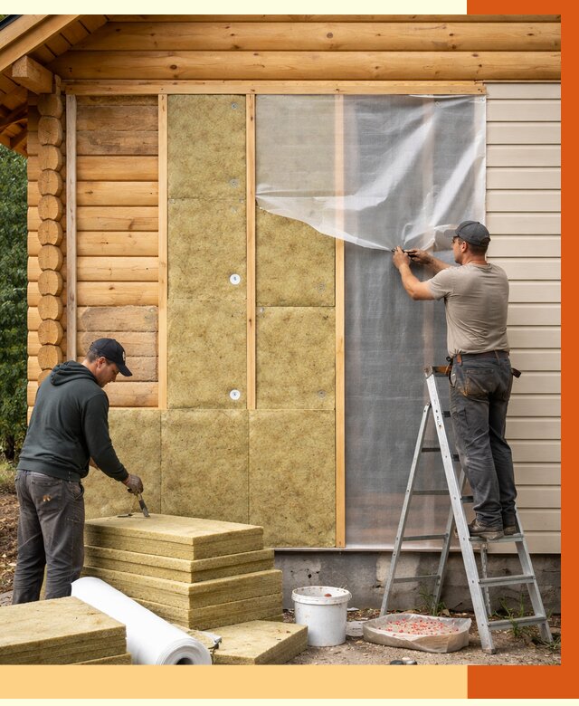 Утепление дома из бруса в Ревде от 3967 руб./м2 — работы под ключ | ТепломастерРвд