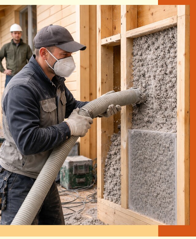 Утепление дома из бруса эковатой в Ревде от 1957 руб/м2 | ТепломастерРвд