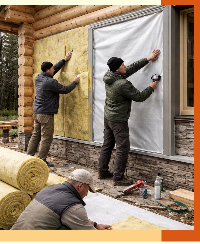 Утепление бревенчатого дома в Ревде от 8093 руб/м2 — заказать под ключ | ТепломастерРвд