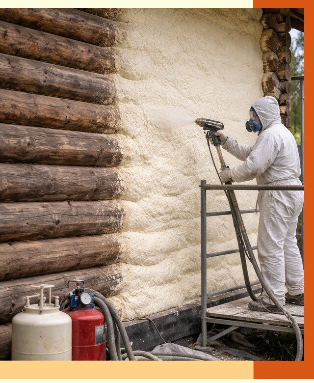 Утепление бревенчатого дома ППУ в Ревде под ключ от 6612 руб. | ТепломастерРвд