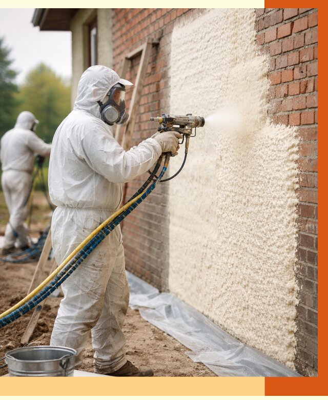 Утепление кирпичного дома ППУ в Ревде под ключ от 6876 руб. | ТепломастерРвд