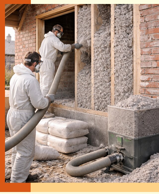 Утепление кирпичного дома эковатой в Ревде