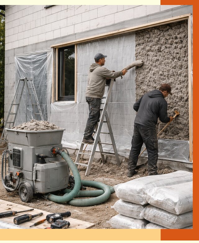 Утепление дома из газобетона эковатой в Ревде от 4761 руб./м2 | ТепломастерРвд