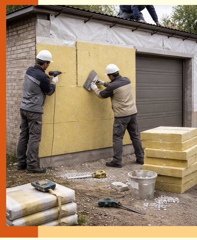 Утепление гаража снаружи в Ревде качественно и надёжно