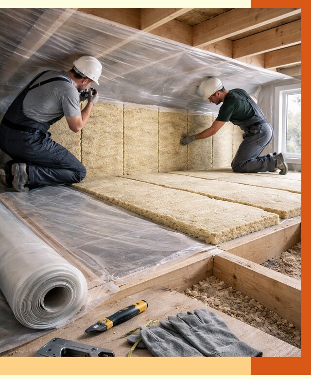 Утепление перекрытий в Ревде от 3015 руб/м2 — утепление межэтажных и чердачных | ТепломастерРвд