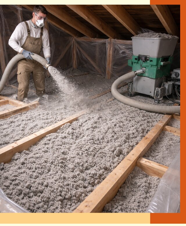 Утепление чердака эковатой в Ревде от 1534 руб/м2 — заказать у ТепломастерРвд