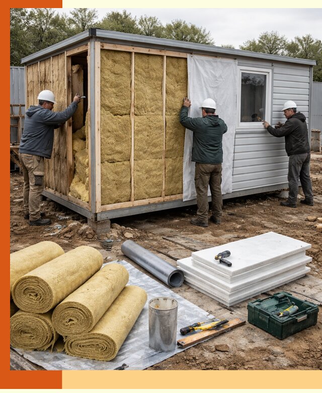 Утепление строительной бытовки под ключ в Ревде для любых условий
