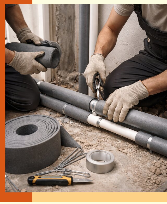 Утепление труб водоснабжения в Ревде — монтаж и защита сети