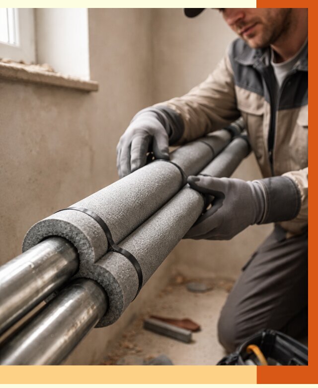 Утепление труб отопления в Ревде от 3015 руб. за м² — услуги под ключ | ТепломастерРвд