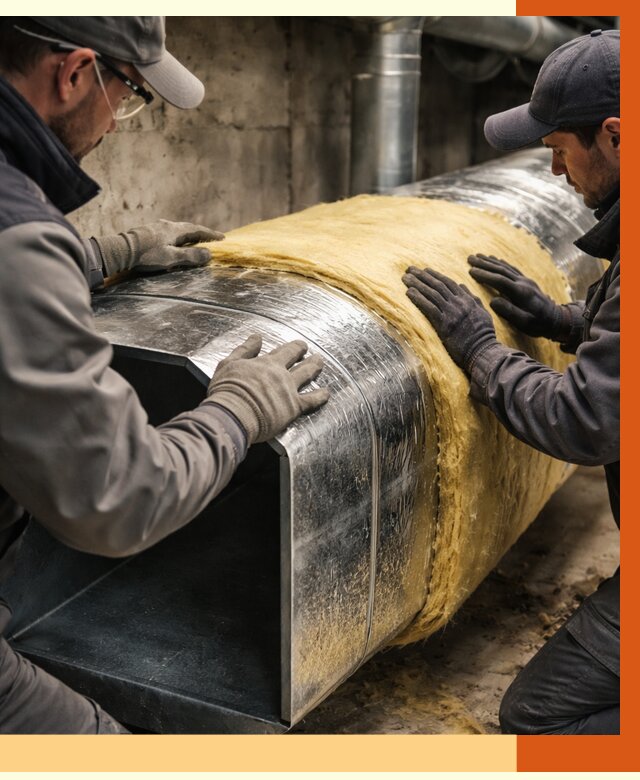 Утепление воздуховодов в Ревде от 4443 руб. — теплоизоляция вентиляции | ТепломастерРвд