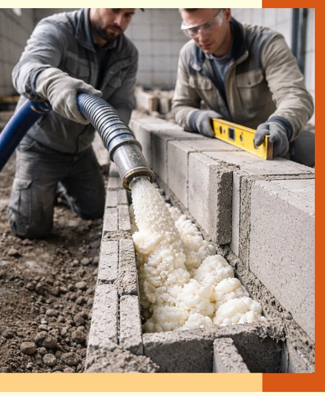 Заполнение колодцевой кладки ППУ в Ревде от 4443 руб. за м2 | ТепломастерРвд