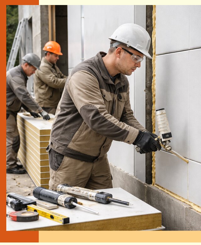 Утепление сэндвич-панелей пенополиуретаном в Ревде