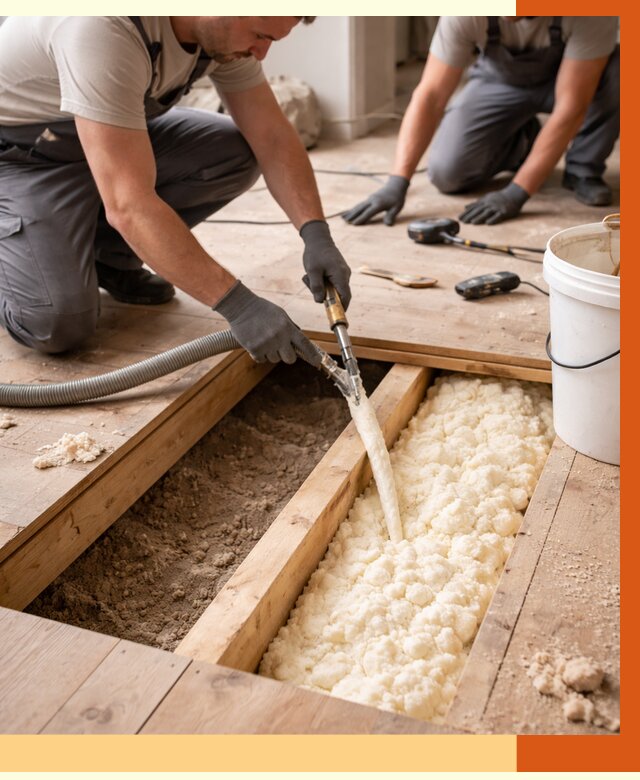 Заполнение пустот пола в Ревде от 2856 руб. — утепление пустот пола под ключ | ТепломастерРвд