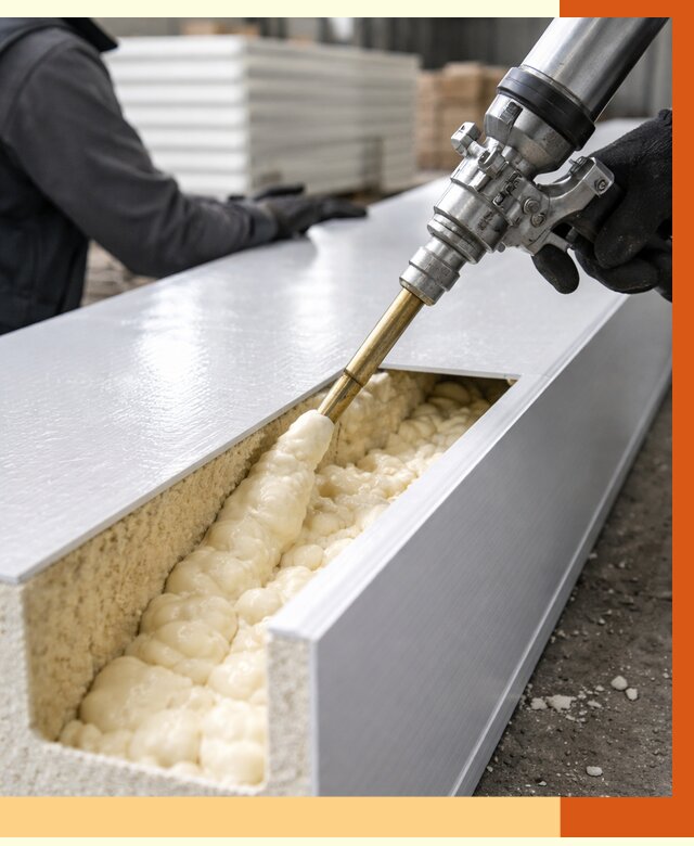 Заполнение пустот холодильных панелей в Ревде от 7934 руб. | ТепломастерРвд