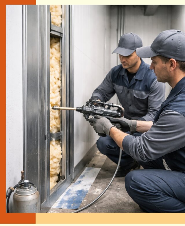 Заполнение пустот холодильных панелей в Ревде специализированной пеной