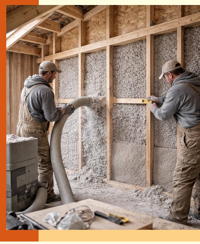 Утепление эковатой стен, потолков и перекрытий в Ревде