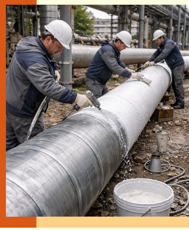 Утепление теплотрассы жидкой теплоизоляцией в Ревде