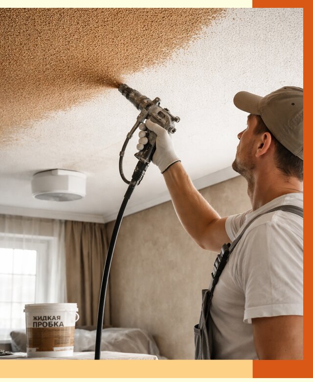 Утепление потолка жидкой пробкой в Ревде от 3703 руб. | ТепломастерРвд