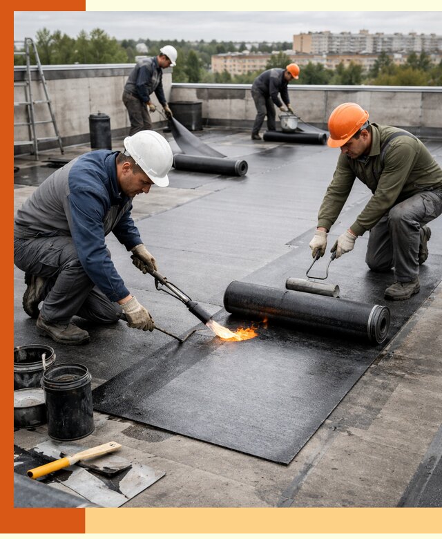 Профессиональная гидроизоляция плоской кровли в Ревде