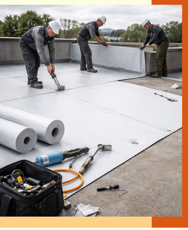 Гидроизоляция мембранной кровли в Ревде от 7934 руб./м² — профессионально | ТепломастерРвд