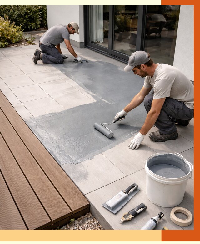 Гидроизоляция террасы в Ревде под ключ от 7934 руб./м² | ТепломастерРвд