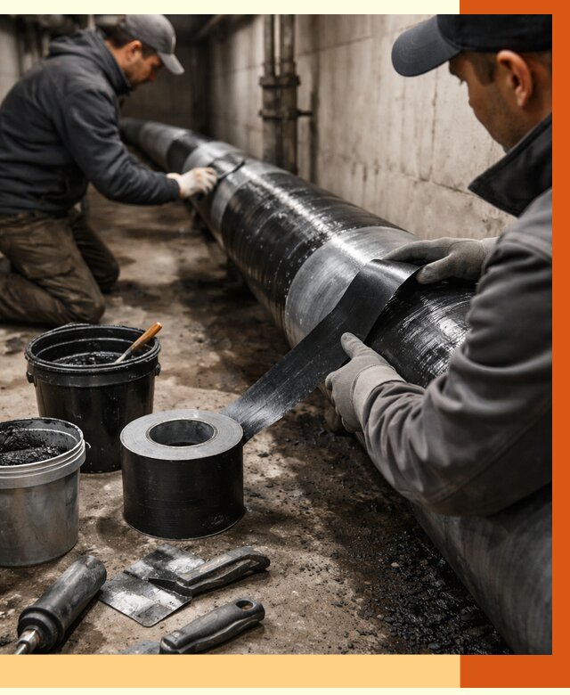 Гидроизоляция труб в Ревде от 2645 руб. — профессиональная герметизация | ТепломастерРвд