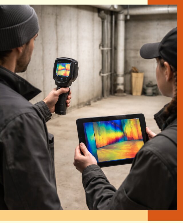 Тепловизионное обследование подвала в Ревде от 4761 руб. — проверка гидроизоляции | ТепломастерРвд