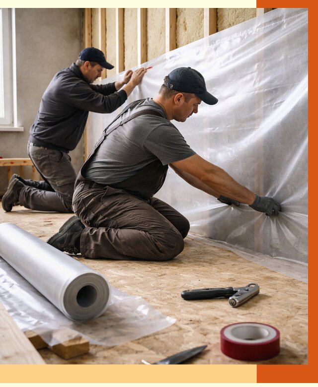 Монтаж пароизоляции в Ревде от 2645 руб. — установка и укладка под ключ | ТепломастерРвд