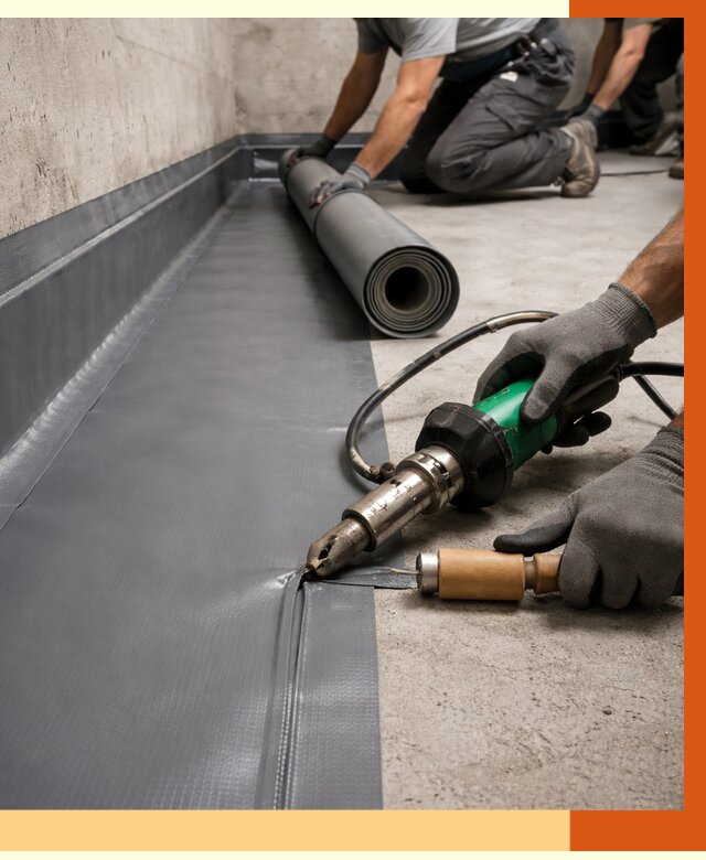 Монтаж гидроизоляционной мембраны в Ревде от 1053 руб/м2 | ТепломастерРвд