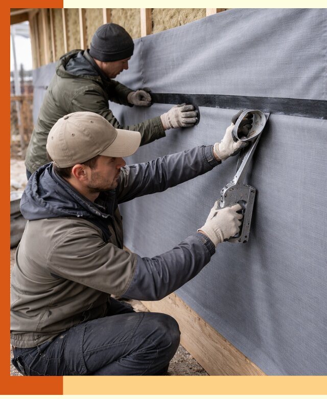 Монтаж ветроизоляции зданий и конструкций в Ревде