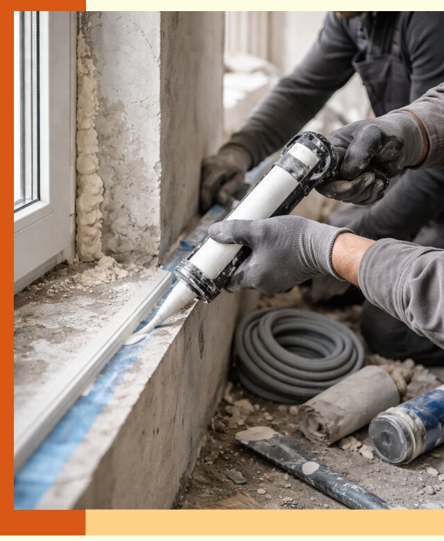 Герметизация стыков и примыканий зданий в Ревде